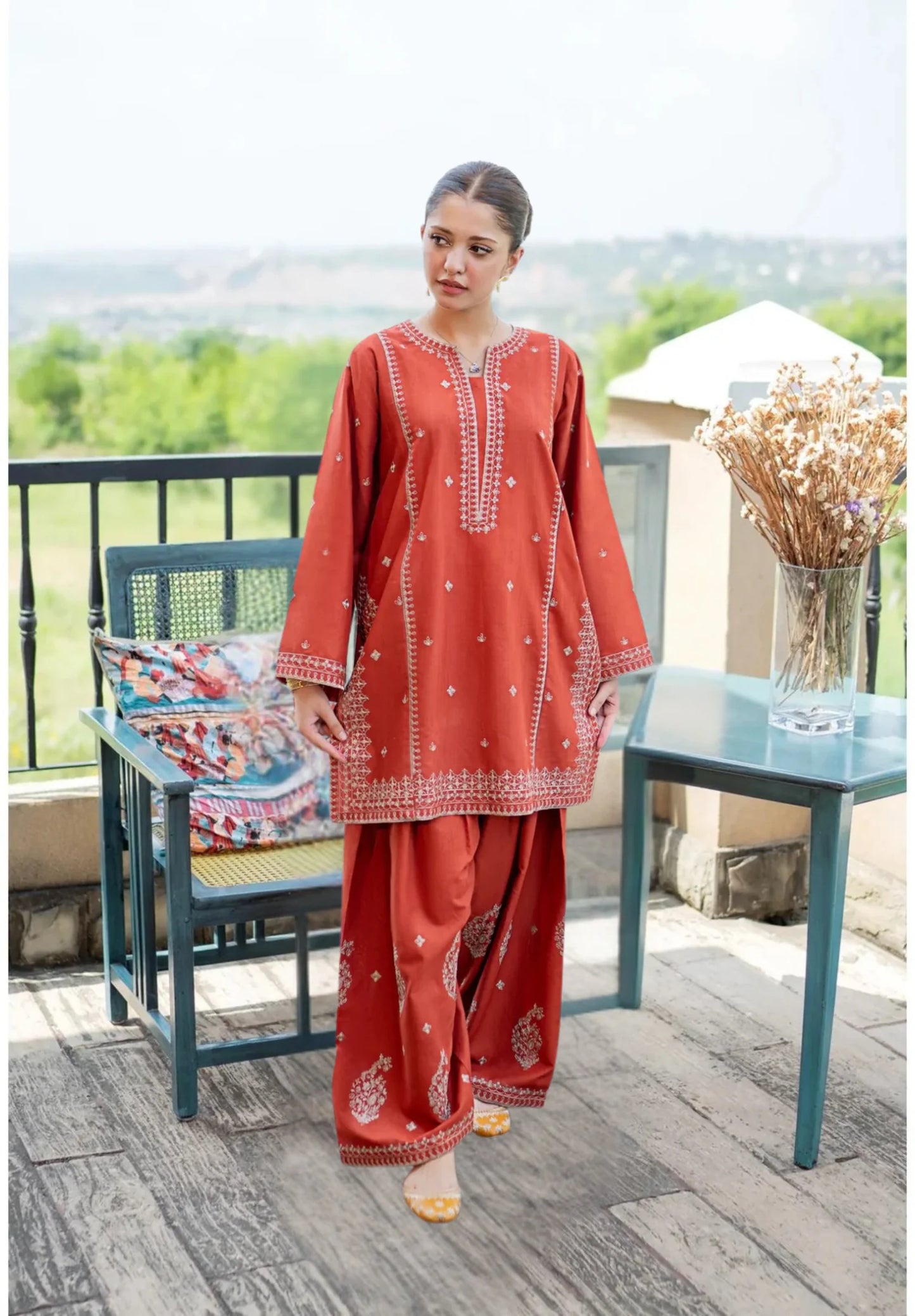 Batik - 2Pc Embroidered Lawn Suite With Fully Embroidered trouser - zab1407