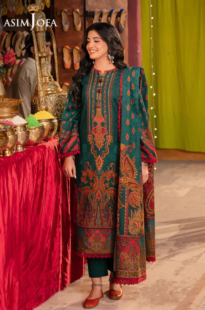Asim Jofa - 3PC Lawn Digital Print Dress - zab1200