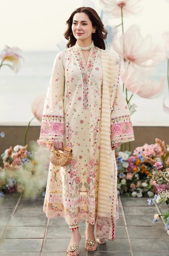 Qalamkaar 3PC Unstitched Lawn Embroidered ChickenKari - zab1297