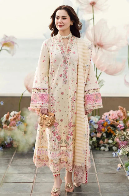 Qalamkaar 3PC Unstitched Lawn Embroidered ChickenKari - zab1297
