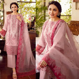 zab215-LUXURY EMBROIDERED LAWN 3PC WITH EMBROIDERED ORGANZA DUPATA