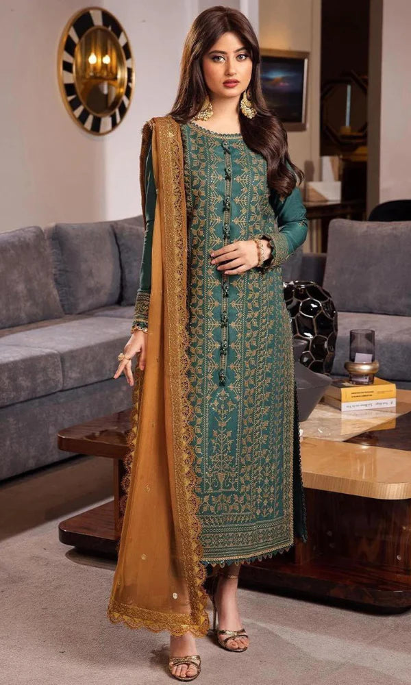 zab536/2 Asim Jofa - 3PC Lawn Embroidered Suit