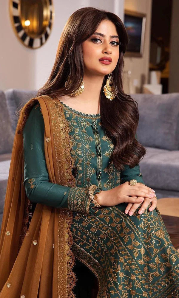 zab536/2 Asim Jofa - 3PC Lawn Embroidered Suit