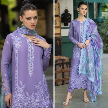Mushaq - 3PC Chickan Kari Embroidered Lawn Suit. zab908
