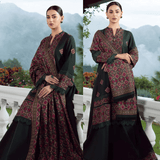 Bareeze Unstitched 3pcs Embroidered Dhanak Suit with Heavy Embroidered Shawl - zab1126