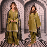 URGE-3PC DHANAK EMBROIDERED SUIT - zab1131