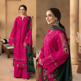 Rehan Rehar 3 Piece Embroidered Dhanak Suit - zab1151