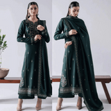 Asim Jofa - Winter 3PC Dhanak Embroidered Suit - zab1157