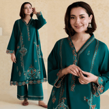 Mishkaa - Winter 2PC Dhanak Embroidered Suit - zab1159