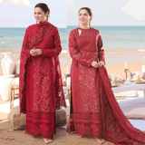 Qalamkar - Dhanak 3-Piece Embroidered Dress - zab1161