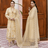 Qalamkar - Dhanak 3-Piece Embroidered Dress - zab1162