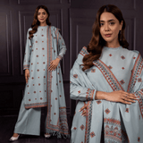 Asim Jofa - Winter 3PC Dhanak Embroidered Suit - zab1165