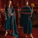 Asim Jofa - 3pc Embroidered Velvet Dress - zab988