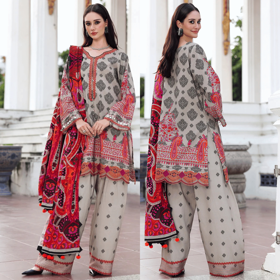 Charizma - Winter 3PC Karandi Digital Print Dress - zab1167