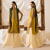 Sapphire - Dhanak 3 Piece Embroidered Dress - zab1174