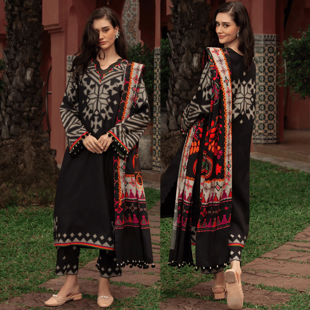 Charizma - Winter 3PC Karandi Digital Print Dress - zab1177
