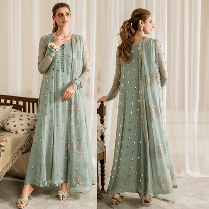 Iznik - Chiffon 3 Piece Sequin Embroidered Dress - zab1185