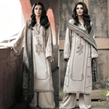 Izel Embroidered Dhanak Three Piece - zab1190