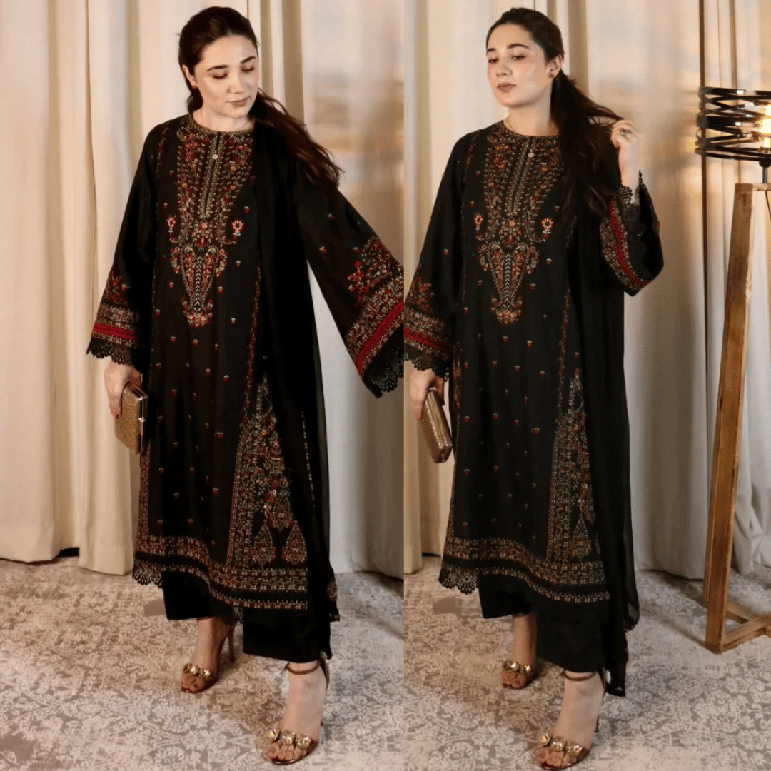 Zara Shahjahan - 3PC Lawn Embroidered Suit - zab1195