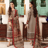 Asim Jofa - Winter 3PC Karandi Digital Print Dress - zab1199