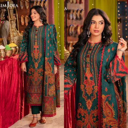 Asim Jofa - 3PC Lawn Digital Print Dress - zab1200