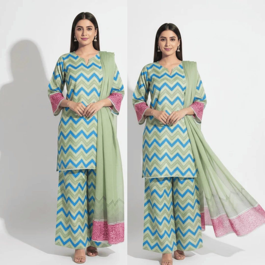 Limelight - Winter 3PC Karandi Digital Print Dress - zab1208