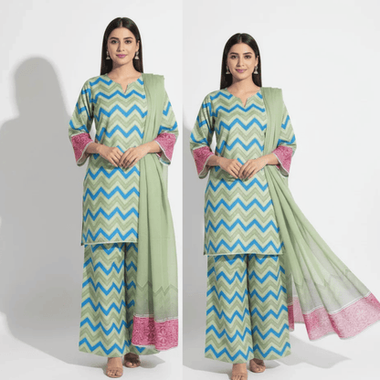 Limelight - Winter 3PC Karandi Digital Print Dress - zab1208
