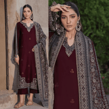 JAZMIN Dhanak Embroidered with Printed wool shawl - zab1224