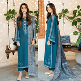 izel - Winter 3PC Dhanak Embroidered Suit - zab1226