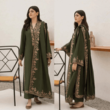 Agha Noor - Winter 3PC Dhanak Embroidered Suit - zab1235