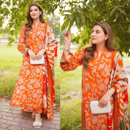 Sapphire - Summer 3PC Lawn Digital Printed Dress - zab1238