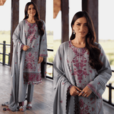 Nishat, unstitched 3 piece Dhanak sequence embroidered suit - zab1249