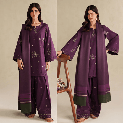 iznik - Winter 3PC Dhanak Embroidered Suit - zab1268