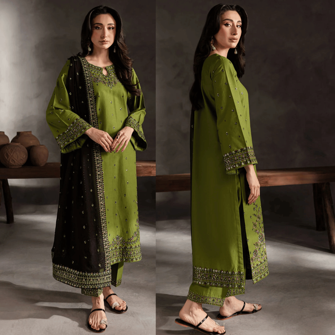 Urge - Summer 3PC Lawn Embroidered Suit - zab1291