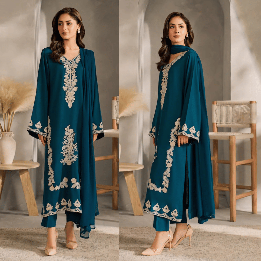 iznik - Winter 3PC Dhanak Embroidered Suit - zab1292