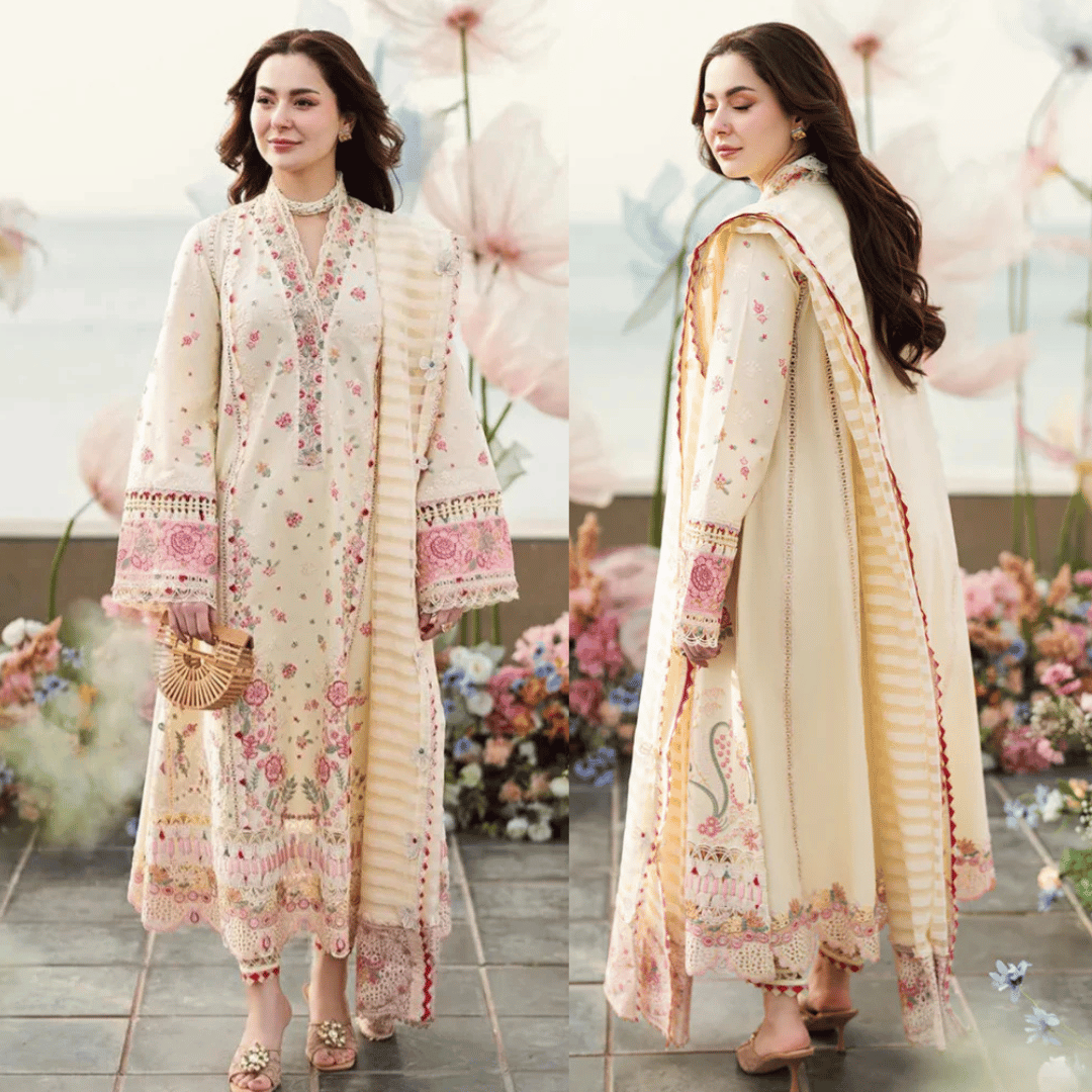 Qalamkaar 3PC Unstitched Lawn Embroidered ChickenKari - zab1297