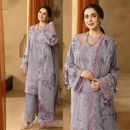 ZAB - Summer 3PC Lawn Chickenkari Embroidered Suit - zab1301