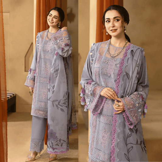 ZAB - Summer 3PC Lawn Chickenkari Embroidered Suit - zab1301