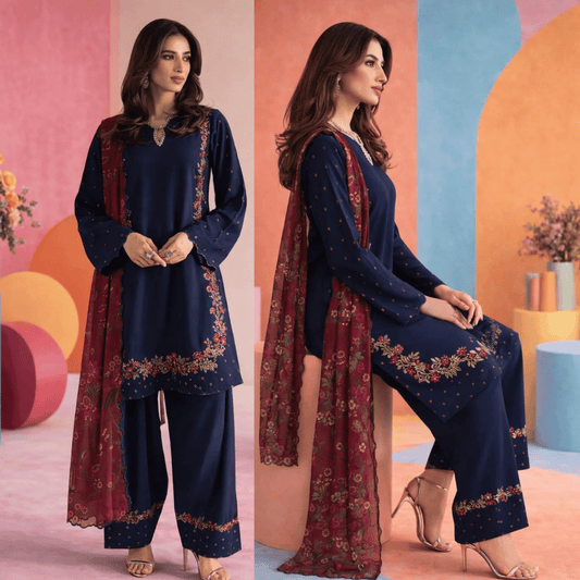 Sapphire - Summer 3PCs Embroidered Lawn Dress With Manaar Dupatta - zab1305