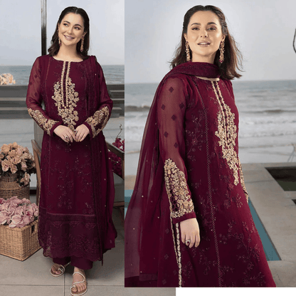 AZURE - Summer 3PC Lawn Embroidered Suit- zab1325