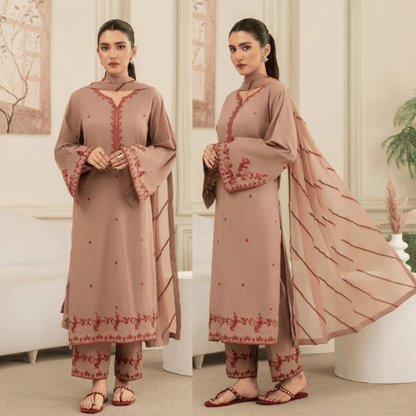ZAB - Lawn 3PC Embroidered Suit - zab1330