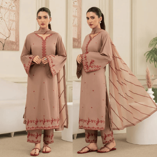 ZAB - Lawn 3PC Embroidered Suit - zab1330