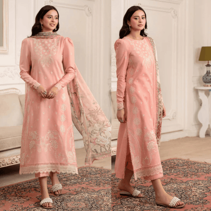 ZAB - Summer 3PC Lawn Embroidered Suit - zab1337