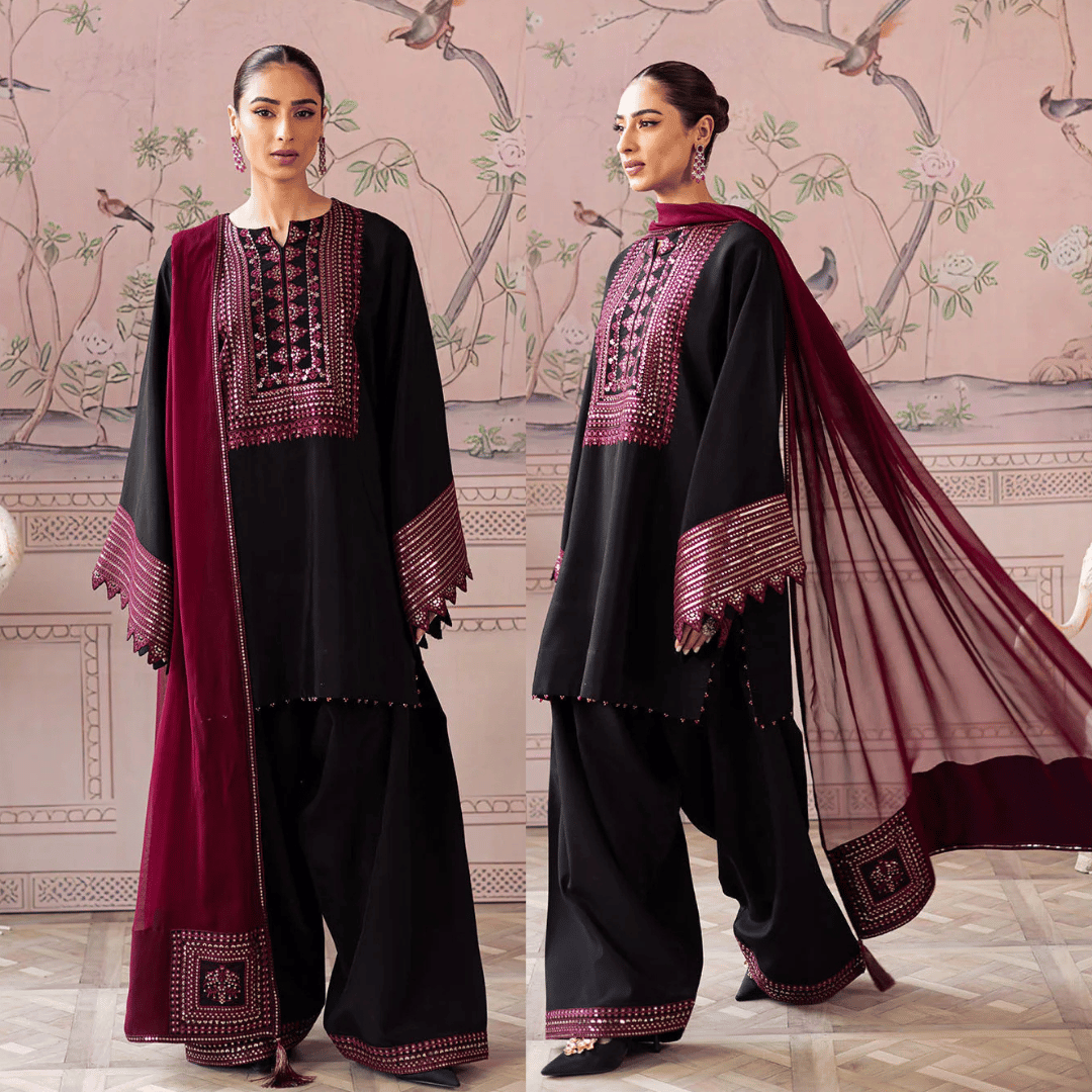 ZAB - Lawn 3PC Embroidered Suit - Zab1341