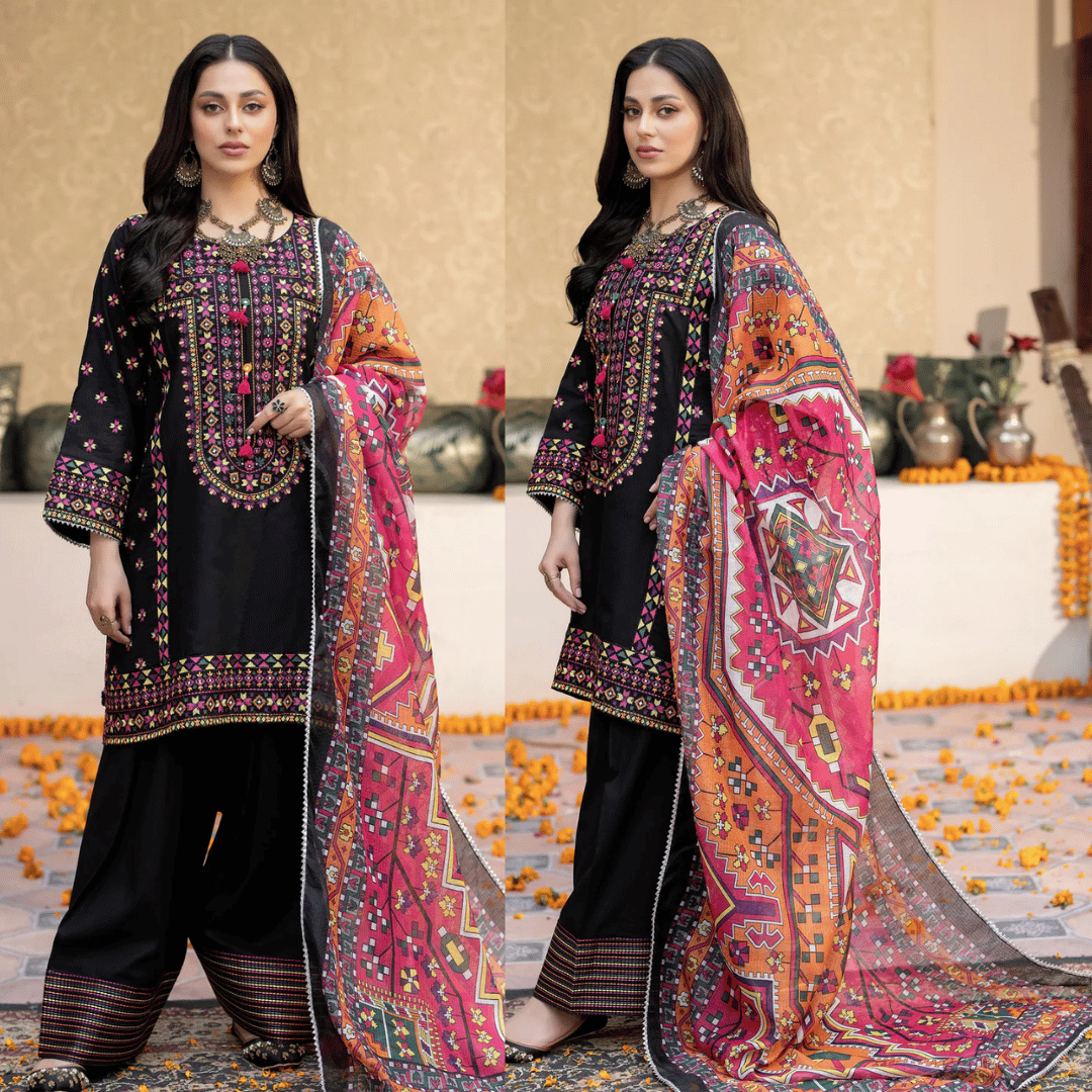 ZAB - Unstitched Luxury Lawn Heavy Embroidered 3PC Suit - zab1343