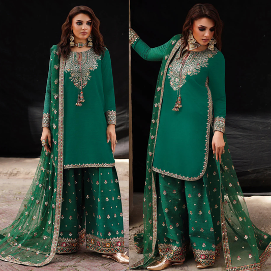 Zab - Unstitched 3 piece embroidered summer suit - zab1358