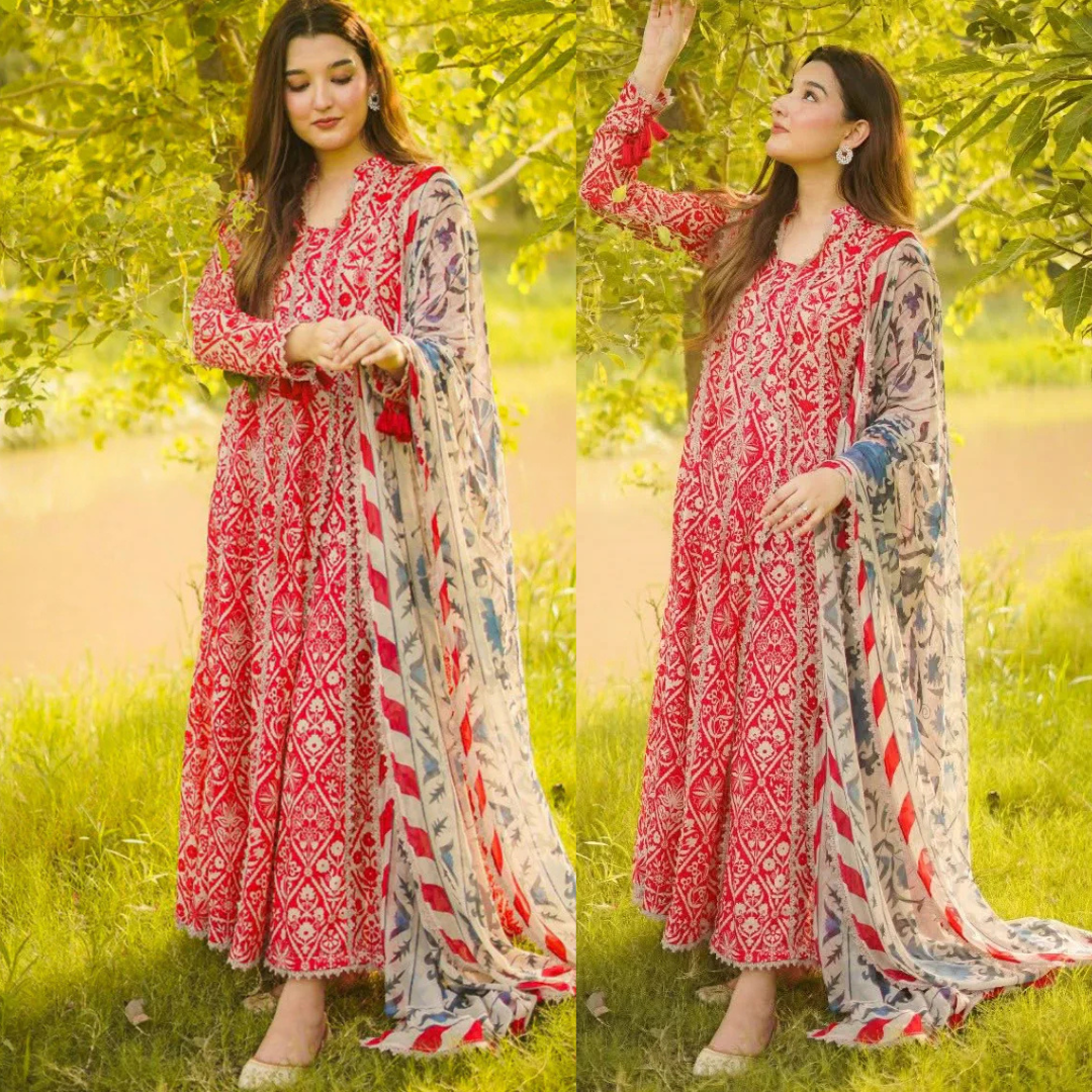 Zab - Summer 3PC Lawn Digital Print Dress - zab1362