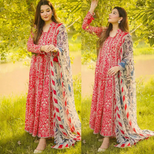 Zab - Summer 3PC Lawn Digital Print Dress - zab1362