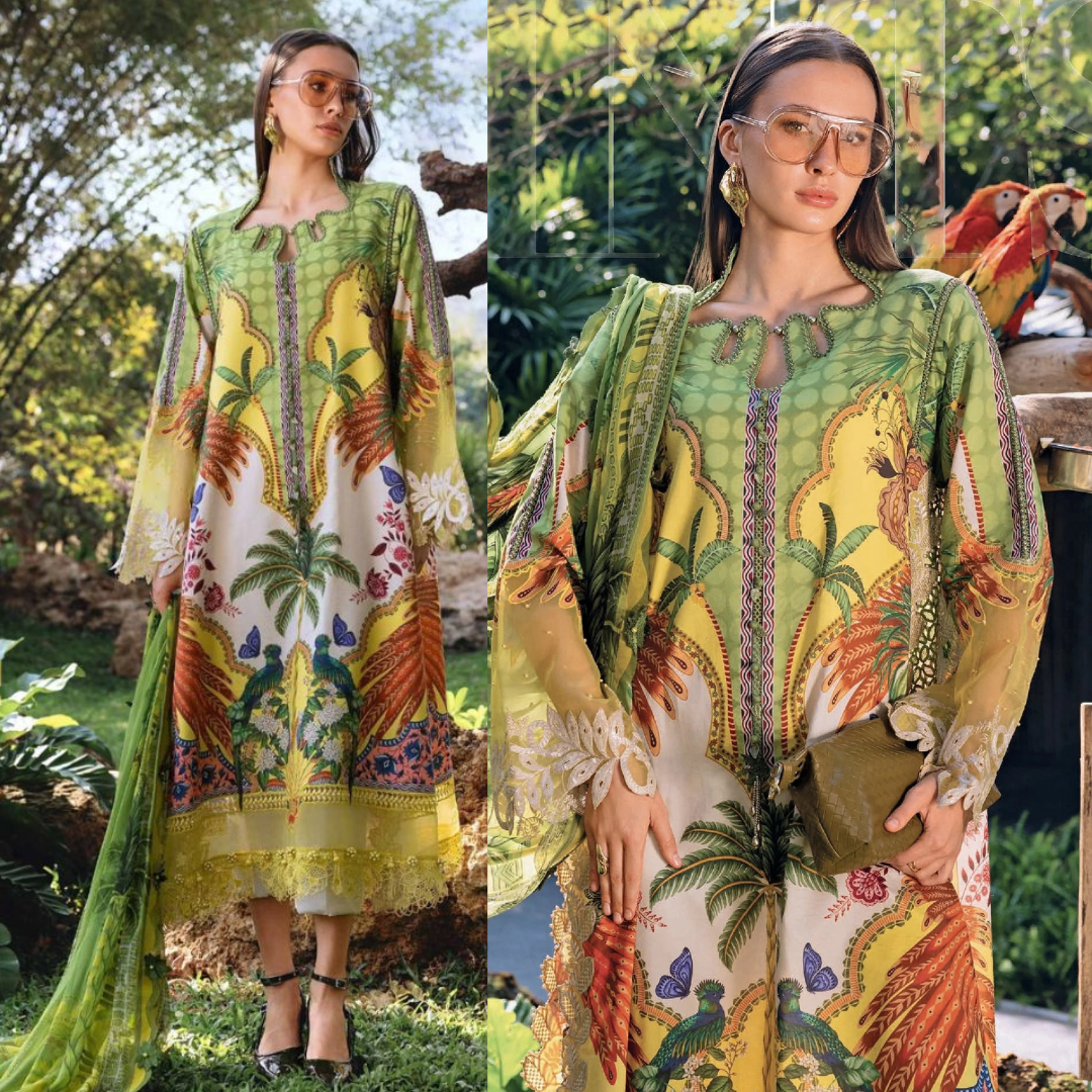 Zab - Summer 3PC Lawn Digital Printed Dress - zab1365