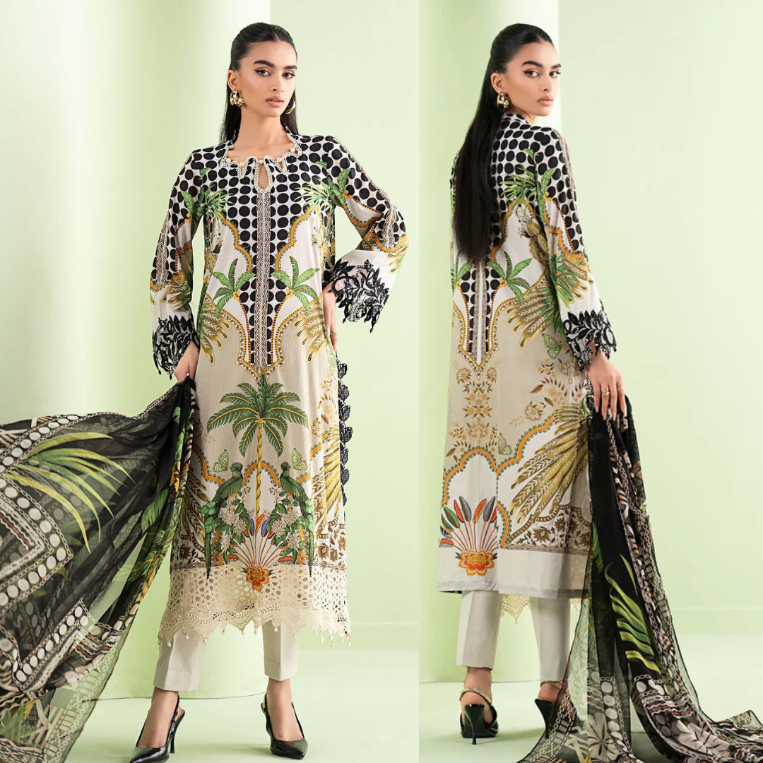 Zab - Summer 3PC Lawn Digital Printed Dress - zab1366